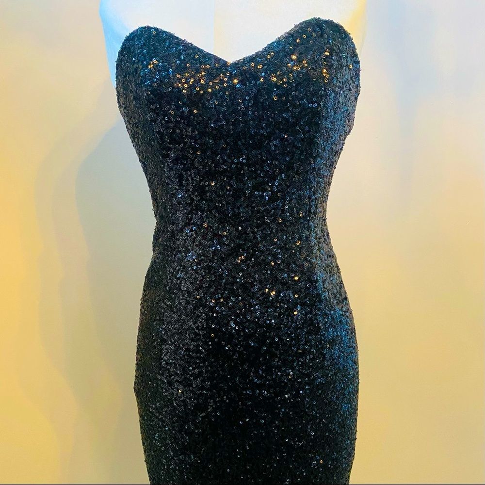 Black sequence dress